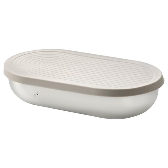 Ikea halvvarm boite conservation couvercle+insert inox/beige 0 7 l